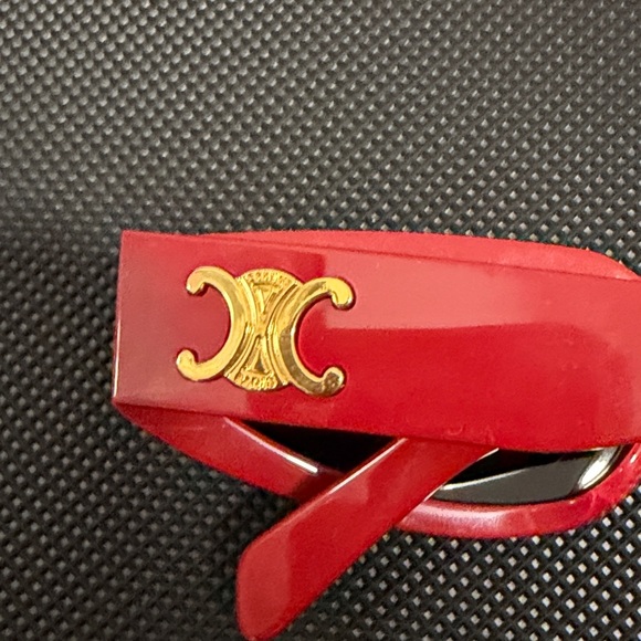 NWOT Celine Triomphe Red Oval Sunglasses - Picture 7 of 8